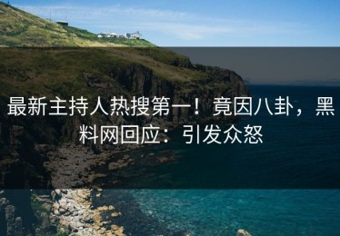 最新主持人热搜第一！竟因八卦，黑料网回应：引发众怒