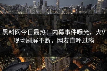 黑料网今日最热：内幕事件曝光，大V现场刷屏不断，网友直呼过瘾