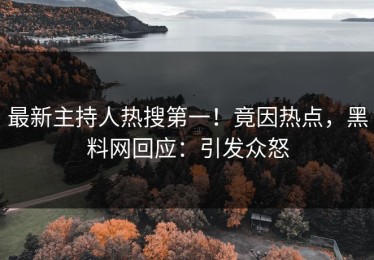 最新主持人热搜第一！竟因热点，黑料网回应：引发众怒