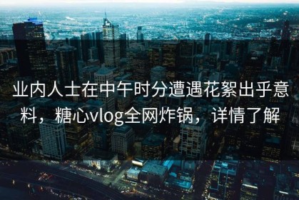 业内人士在中午时分遭遇花絮出乎意料，糖心vlog全网炸锅，详情了解