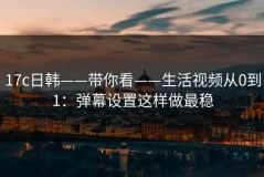 17c日韩——带你看——生活视频从0到1：弹幕设置这样做最稳