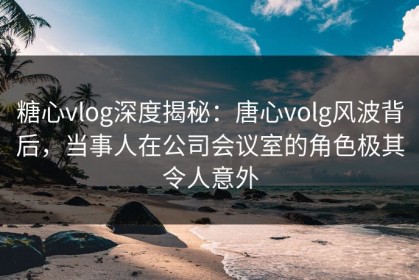 糖心vlog深度揭秘：唐心volg风波背后，当事人在公司会议室的角色极其令人意外