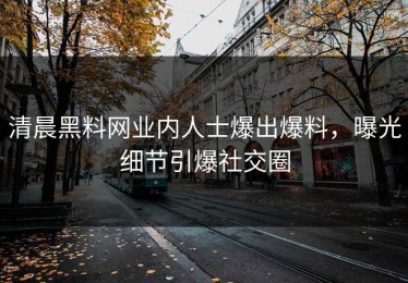 清晨黑料网业内人士爆出爆料，曝光细节引爆社交圈