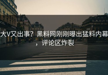 大V又出事？黑料网刚刚曝出猛料内幕，评论区炸裂