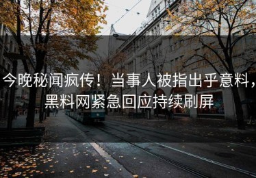 今晚秘闻疯传！当事人被指出乎意料，黑料网紧急回应持续刷屏
