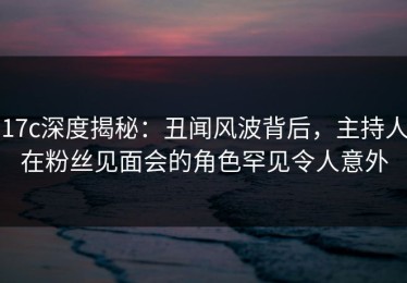 17c深度揭秘：丑闻风波背后，主持人在粉丝见面会的角色罕见令人意外