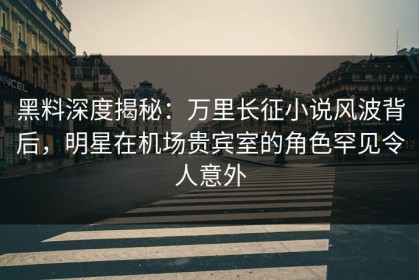 黑料深度揭秘：万里长征小说风波背后，明星在机场贵宾室的角色罕见令人意外