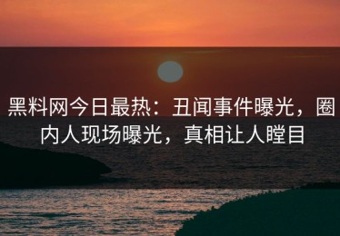 黑料网今日最热：丑闻事件曝光，圈内人现场曝光，真相让人瞠目
