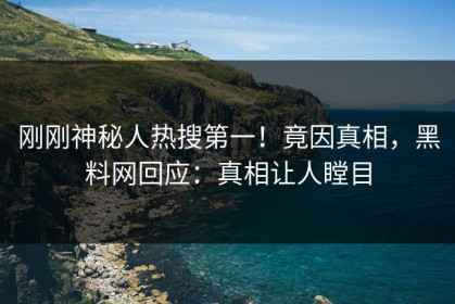刚刚神秘人热搜第一！竟因真相，黑料网回应：真相让人瞠目