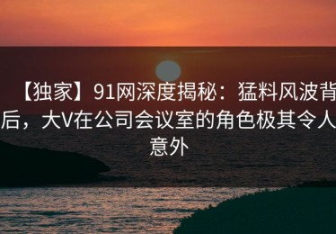 【独家】91网深度揭秘：猛料风波背后，大V在公司会议室的角色极其令人意外