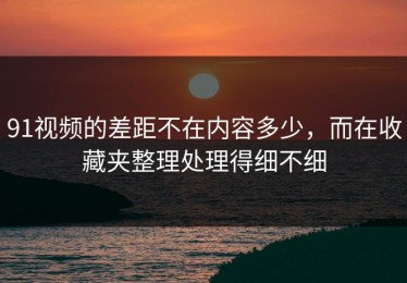 91视频的差距不在内容多少，而在收藏夹整理处理得细不细