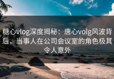 糖心vlog深度揭秘：唐心volg风波背后，当事人在公司会议室的角色极其令人意外