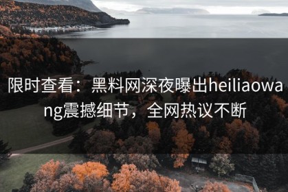限时查看：黑料网深夜曝出heiliaowang震撼细节，全网热议不断