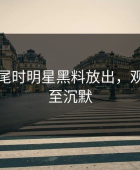 临近收尾时明星黑料放出，观众震惊至沉默