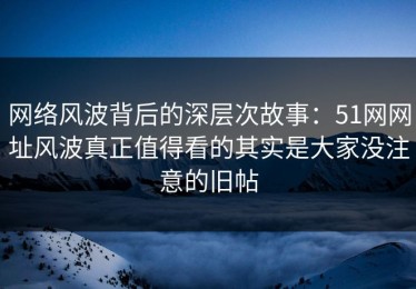 网络风波背后的深层次故事：51网网址风波真正值得看的其实是大家没注意的旧帖
