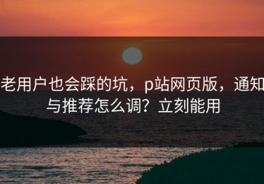 老用户也会踩的坑，p站网页版，通知与推荐怎么调？立刻能用