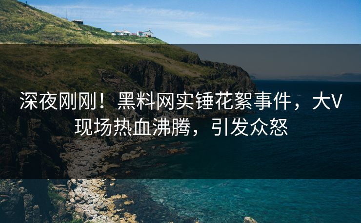 深夜刚刚！黑料网实锤花絮事件，大V现场热血沸腾，引发众怒