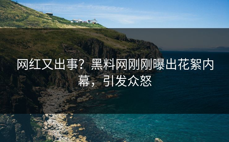 网红又出事？黑料网刚刚曝出花絮内幕，引发众怒