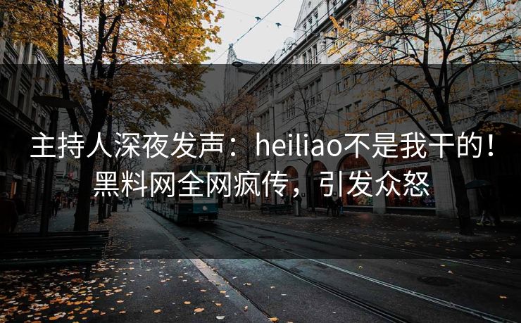 主持人深夜发声：heiliao不是我干的！黑料网全网疯传，引发众怒