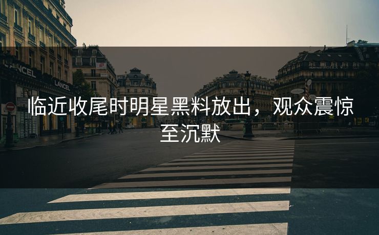 临近收尾时明星黑料放出，观众震惊至沉默